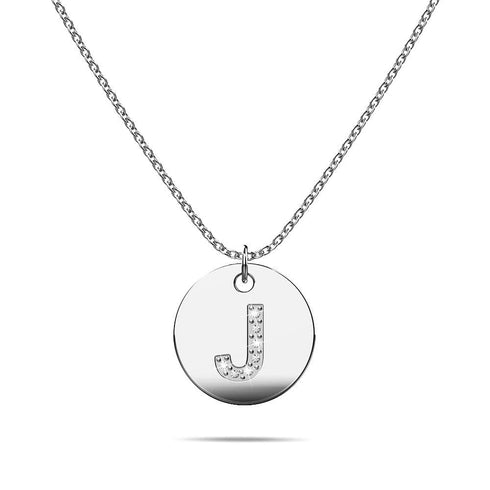 Initials Fabulous Alphabet Letter Necklace White Gold Layered Steel Jewellery